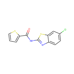 O=C(Nc1nc2ccc(Cl)cc2s1)c1cccs1 ZINC000004031661