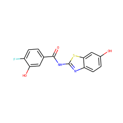 O=C(Nc1nc2ccc(O)cc2s1)c1ccc(F)c(O)c1 ZINC000095556286