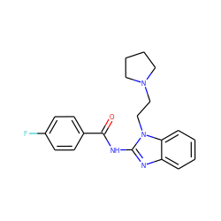 O=C(Nc1nc2ccccc2n1CCN1CCCC1)c1ccc(F)cc1 ZINC000299870101