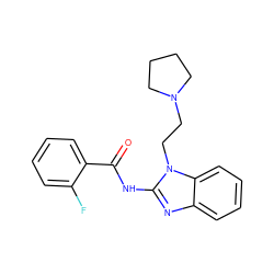 O=C(Nc1nc2ccccc2n1CCN1CCCC1)c1ccccc1F ZINC000299866156