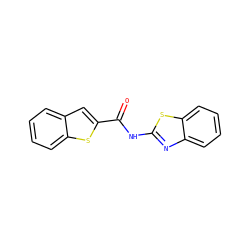 O=C(Nc1nc2ccccc2s1)c1cc2ccccc2s1 ZINC000007280422