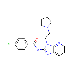 O=C(Nc1nc2cccnc2n1CCN1CCCC1)c1ccc(Cl)cc1 ZINC000299857120