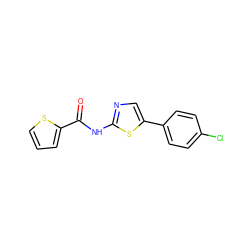 O=C(Nc1ncc(-c2ccc(Cl)cc2)s1)c1cccs1 ZINC000040917711