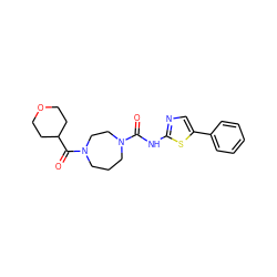 O=C(Nc1ncc(-c2ccccc2)s1)N1CCCN(C(=O)C2CCOCC2)CC1 ZINC000071330918