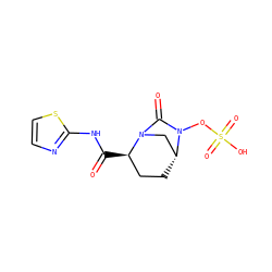 O=C(Nc1nccs1)[C@@H]1CC[C@@H]2CN1C(=O)N2OS(=O)(=O)O ZINC000096168641