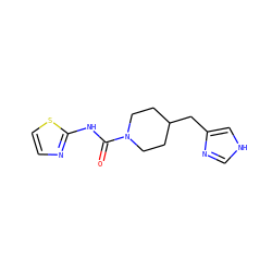 O=C(Nc1nccs1)N1CCC(Cc2c[nH]cn2)CC1 ZINC000028570352