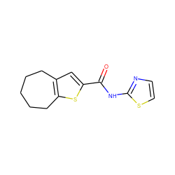 O=C(Nc1nccs1)c1cc2c(s1)CCCCC2 ZINC000003452086