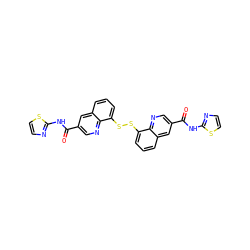 O=C(Nc1nccs1)c1cnc2c(SSc3cccc4cc(C(=O)Nc5nccs5)cnc34)cccc2c1 ZINC001772646859