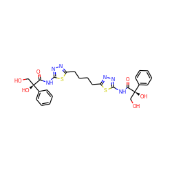 O=C(Nc1nnc(CCCCc2nnc(NC(=O)[C@@](O)(CO)c3ccccc3)s2)s1)[C@@](O)(CO)c1ccccc1 ZINC000169698137