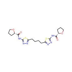 O=C(Nc1nnc(CCCCc2nnc(NC(=O)[C@@H]3CCCO3)s2)s1)[C@@H]1CCCO1 ZINC000169697736