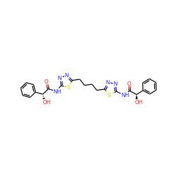 O=C(Nc1nnc(CCCCc2nnc(NC(=O)[C@H](O)c3ccccc3)s2)s1)[C@H](O)c1ccccc1 ZINC000169697946