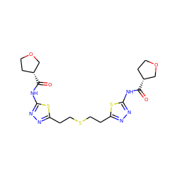 O=C(Nc1nnc(CCSCCc2nnc(NC(=O)[C@@H]3CCOC3)s2)s1)[C@@H]1CCOC1 ZINC000169697815