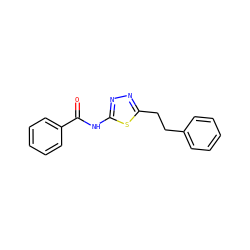 O=C(Nc1nnc(CCc2ccccc2)s1)c1ccccc1 ZINC000000338374
