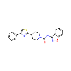 O=C(Nc1noc2ccccc12)N1CCC(c2nc(-c3ccccc3)cs2)CC1 ZINC000095584589