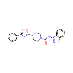 O=C(Nc1noc2ccccc12)N1CCN(c2nc(-c3ccccc3)no2)CC1 ZINC000095584056