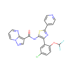 O=C(Nc1sc(-c2ccncc2)nc1-c1cc(Cl)ccc1OC(F)F)c1cnn2cccnc12 ZINC001772583870