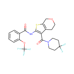 O=C(Nc1sc2c(c1C(=O)N1CCC(F)(F)CC1)CCOC2)c1ccccc1OC(F)(F)F ZINC000095558569