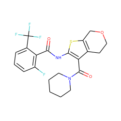 O=C(Nc1sc2c(c1C(=O)N1CCCCC1)CCOC2)c1c(F)cccc1C(F)(F)F ZINC000095563317