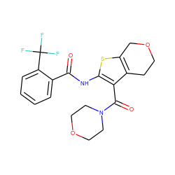 O=C(Nc1sc2c(c1C(=O)N1CCOCC1)CCOC2)c1ccccc1C(F)(F)F ZINC000095562342