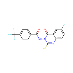 O=C(Nn1c(S)nc2ccc(F)cc2c1=O)c1ccc(C(F)(F)F)cc1 ZINC000653780419