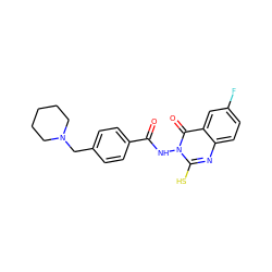 O=C(Nn1c(S)nc2ccc(F)cc2c1=O)c1ccc(CN2CCCCC2)cc1 ZINC000653790493