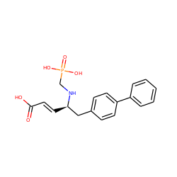 O=C(O)/C=C/[C@H](Cc1ccc(-c2ccccc2)cc1)NCP(=O)(O)O ZINC000029254336