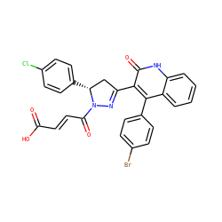 O=C(O)/C=C/C(=O)N1N=C(c2c(-c3ccc(Br)cc3)c3ccccc3[nH]c2=O)C[C@H]1c1ccc(Cl)cc1 ZINC000096283792