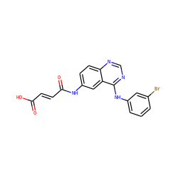 O=C(O)/C=C/C(=O)Nc1ccc2ncnc(Nc3cccc(Br)c3)c2c1 ZINC000013861823