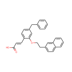 O=C(O)/C=C/c1ccc(Cc2ccccc2)cc1OCCc1ccc2ccccc2c1 ZINC000034295871