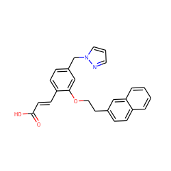 O=C(O)/C=C/c1ccc(Cn2cccn2)cc1OCCc1ccc2ccccc2c1 ZINC000038466553