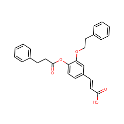 O=C(O)/C=C/c1ccc(OC(=O)CCc2ccccc2)c(OCCc2ccccc2)c1 ZINC000299819081