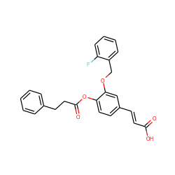 O=C(O)/C=C/c1ccc(OC(=O)CCc2ccccc2)c(OCc2ccccc2F)c1 ZINC000299825760