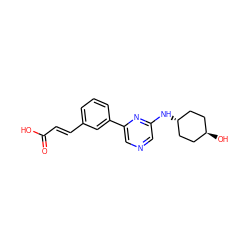 O=C(O)/C=C/c1cccc(-c2cncc(N[C@H]3CC[C@H](O)CC3)n2)c1 ZINC000253670894