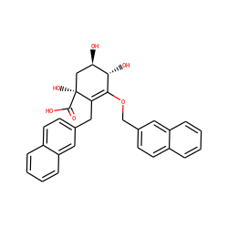 O=C(O)[C@@]1(O)C[C@@H](O)[C@H](O)C(OCc2ccc3ccccc3c2)=C1Cc1ccc2ccccc2c1 ZINC000072106719