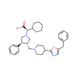 O=C(O)[C@@H](C1CCCCC1)N1C[C@H](CN2CCC(c3ncc(Cc4ccccc4)o3)CC2)[C@@H](c2ccccc2)C1 ZINC000049867220