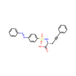 O=C(O)[C@@H](CC#Cc1ccccc1)NS(=O)(=O)c1ccc(/N=N/c2ccccc2)cc1 ZINC000013862431