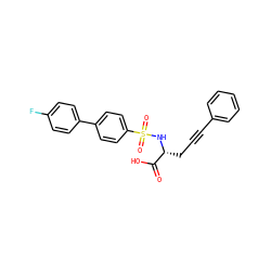 O=C(O)[C@@H](CC#Cc1ccccc1)NS(=O)(=O)c1ccc(-c2ccc(F)cc2)cc1 ZINC000013862404