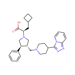 O=C(O)[C@@H](CC1CCC1)N1C[C@H](CN2CCC(c3nnc4ccccn34)CC2)[C@@H](c2ccccc2)C1 ZINC000028520745