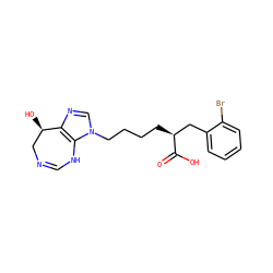 O=C(O)[C@@H](CCCCn1cnc2c1NC=NC[C@H]2O)Cc1ccccc1Br ZINC000013807271