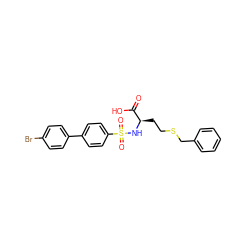 O=C(O)[C@@H](CCSCc1ccccc1)NS(=O)(=O)c1ccc(-c2ccc(Br)cc2)cc1 ZINC000013803852