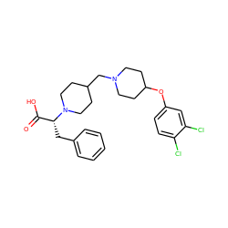 O=C(O)[C@@H](Cc1ccccc1)N1CCC(CN2CCC(Oc3ccc(Cl)c(Cl)c3)CC2)CC1 ZINC000095573766