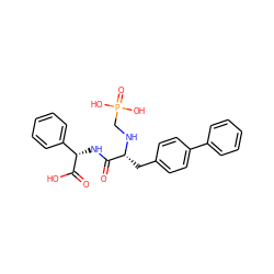 O=C(O)[C@@H](NC(=O)[C@@H](Cc1ccc(-c2ccccc2)cc1)NCP(=O)(O)O)c1ccccc1 ZINC000027556114