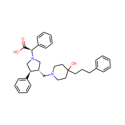 O=C(O)[C@@H](c1ccccc1)N1C[C@H](CN2CCC(O)(CCCc3ccccc3)CC2)[C@@H](c2ccccc2)C1 ZINC000026823837