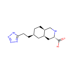 O=C(O)[C@@H]1C[C@H]2C[C@@H](CCc3nnn[nH]3)CC[C@H]2CN1 ZINC000005134714