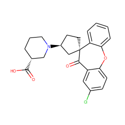 O=C(O)[C@@H]1CCCN([C@H]2CC[C@@]3(C2)C(=O)c2cc(Cl)ccc2Oc2ccccc23)C1 ZINC000064446722