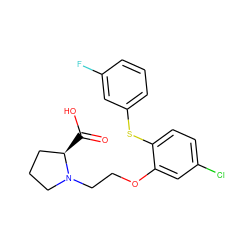 O=C(O)[C@@H]1CCCN1CCOc1cc(Cl)ccc1Sc1cccc(F)c1 ZINC000036143388