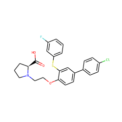 O=C(O)[C@@H]1CCCN1CCOc1ccc(-c2ccc(Cl)cc2)cc1Sc1cccc(F)c1 ZINC000036143365