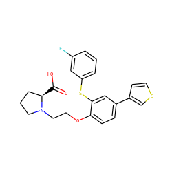 O=C(O)[C@@H]1CCCN1CCOc1ccc(-c2ccsc2)cc1Sc1cccc(F)c1 ZINC000036143390