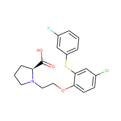 O=C(O)[C@@H]1CCCN1CCOc1ccc(Cl)cc1Sc1cccc(F)c1 ZINC000036143380