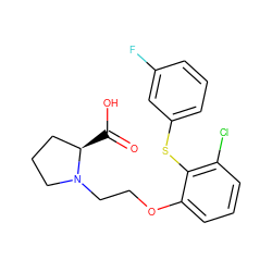 O=C(O)[C@@H]1CCCN1CCOc1cccc(Cl)c1Sc1cccc(F)c1 ZINC000036143383